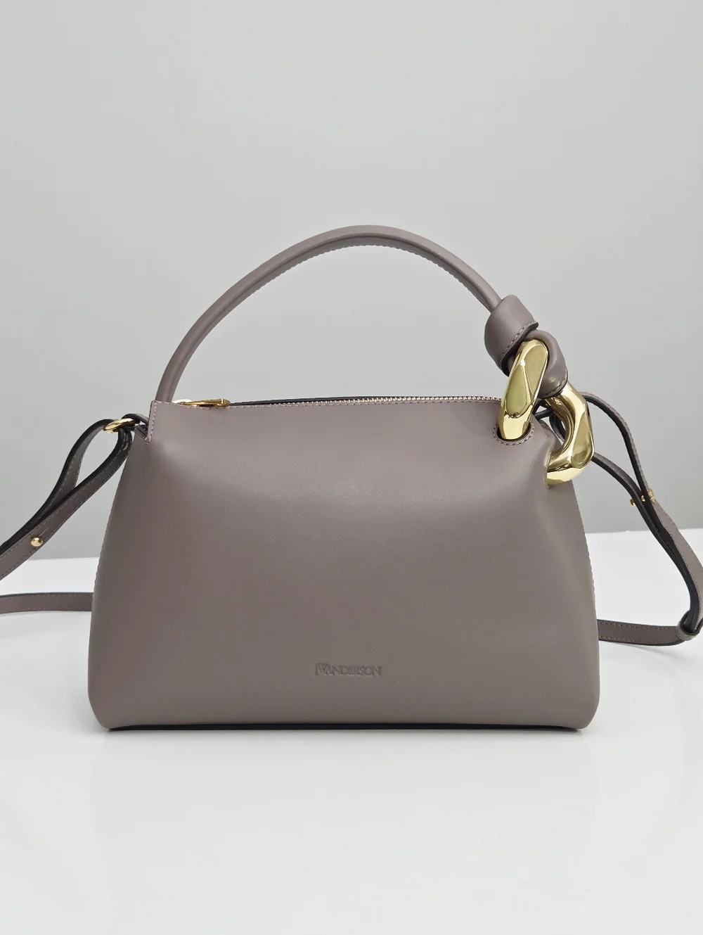 JW ANDERSON THE JWA SMALL CORNER BAG - TAUPE LEATHER